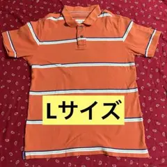 ユニクロ　ORIGINAL WASH オレンジ ポロシャツ ボーダー　L