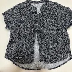 ブリーズ　ノーカラー柄シャツ　前空きボタン　羽織　半袖Tシャツ　100 男の子