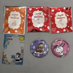 PEANUTS Joyfull 缶バッジ2個　クリアカード