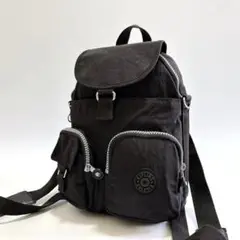 良品　KIPLING リュックサック バックパック ナイロン　黒　 e129