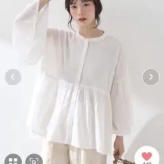 コットンボイルギャザーシャツ