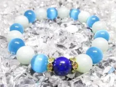 ★【アマゾナイト×キャッツアイ】天然石ブレスレット