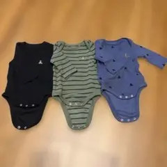 GAP 長袖ロンパース 0-3m 50 60 新生児　3点