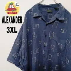 USA古着 ALEXANDER LLOYD　半袖ボタンシャツ3XL　ブルー