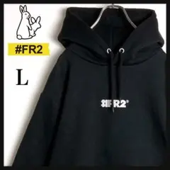 【即完売モデル】FR2★センター刺繍ロゴ入りパーカー 定番カラー ブラック 美品