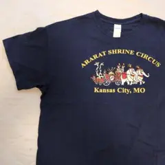 00s 古着 GILDAN アララト神殿サーカス Tシャツ XL ネイビー
