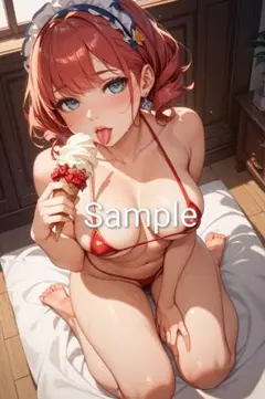 AI 二次元 美女 イラスト A4 ポスター No.s050