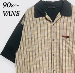 90s VANS 開襟 バーバリー チェック 半袖 シャツ オープンカラーシャツ