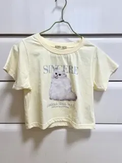 レトロガール RETRO GIRL ミニTシャツ 猫 イエロー ガーリー