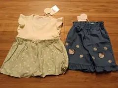 【130新品未使用】 ハローキティ　トップス　半袖　ショートパンツ　セット