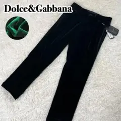 【未使用タグ付】最上級 Dolceu0026Gabbana ベロアパンツ 深緑 44