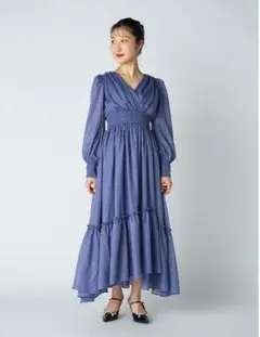 LILY BROWN ラメジャガードカシュクールワンピース LWFO244173