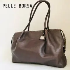 美品　ペレボルサ　ショルダーバッグ ボストンバッグ シボ レザー　旅行カバン