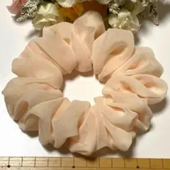 ハンドメイドシュシュ☆シフォンペールオレンジ