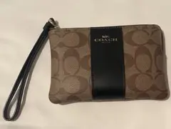 Coach コーチ シグネチャー ストラップ ポーチ PVC ブラウン