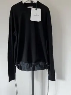 MONCLER モンクレール 異素材 Aライン トップス プルオーバー ブラック