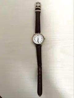 JAXKS アナログ時計 ブラウンレザー