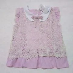 新品☆axes femme トップス ブラウス レース リボン ノースリーブ M