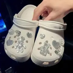 クロックス ジビッツ サンダルアクセサリー3Dシルバーベアシリーズシューチャーム