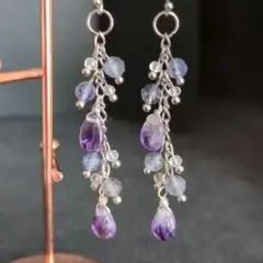 【現品のみ】バイカラーアメジスト♡チャーム(シルバー)♡天然石