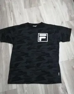 FILA フィラ ブラック/グレー 迷彩柄 Tシャツ Lサイズ