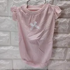 犬服　柔らか生地　フレアスリーブ　シャツ　ピンク　M