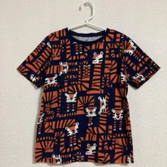 H&M タイガー 半袖 Tシャツ ネイビー 122-128