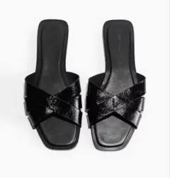 H&M PREMIUMSELECTION レザーサンダル　39 ブラック