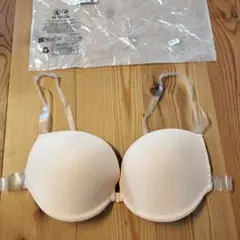 新品 未使用 透明ストラップ 見せブラ ブラ ドレス ダンス ベージュ Ｌサイズ