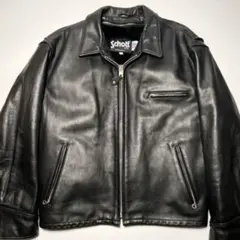 【希少】米国製 Schott レザー ライダースジャケット 黒 50 ライナー付