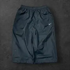 【希少XL】00s Nike ナイロンパンツ　七分丈　ドローコード　黒　刺繍ロゴ