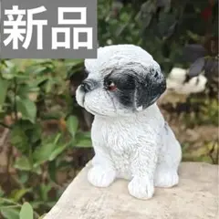 シーズー犬の置物 ブラック