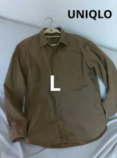 UNIQLO　メンズ　Lサイズ　シャツ　長袖　カーキ　ミリタリー