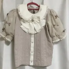 NOEMIE お嬢さんメニーリボンラッフルカットソー