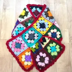 56 ハンドメイド グラニーモチーフマフラー