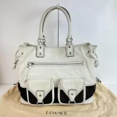 LOEWE ロエベ レザー トートバッグ レディース ブランド ホワイト