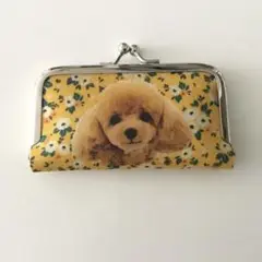 がま口印鑑ケース♡小物ケース　トイプードル　花柄
