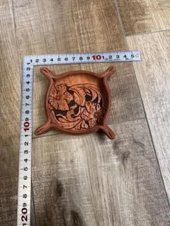 レザー　カービング　トレイ　牛革