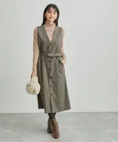 【ロペピクニック】 (36/S) ジレジャンパースカート ジャンスカ ナチュラル