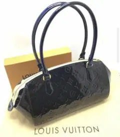 《美品》ルイヴィトン ヴェルニ シャーウッド pm トート バッグ ネイビー
