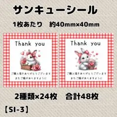 【SI-3】サンキューシール48枚/ケア/ほんのきもち/宛名/差出人/配達員