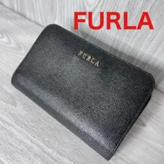 FURLA 折り財布 ブラック 黒 気持ちボタンが緩め フルラ