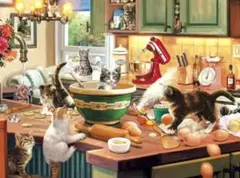 猫のキッチンクロスステッチキット 173×216