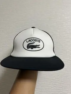 LACOSTE メッシュバックキャップ ホワイト/ブラック