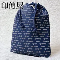 人気✨印傳屋 上原勇七 印伝製品 合切袋 バッグ 革小物 甲州印伝 革製品 紺地