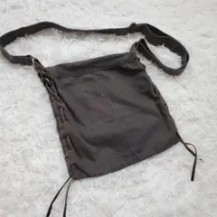 【人気デザイン】ダークブラウン キャンバス サコッシュ