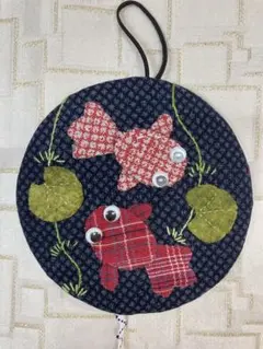 （作成キット）金魚の風鈴飾り、パッチワーク、ハンドメイド