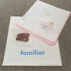 ファミリアガーゼハンカチとヘアクリップセット