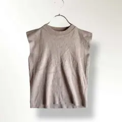 美品　クリア　レディースニットベスト　ベージュ　冷房対策