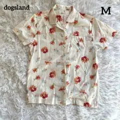 《dogsland》綿100% 花柄シャツ　総柄　アロハシャツ　M